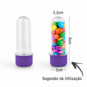 Tubete 8cm Roxo c/10 - Plast Qualy