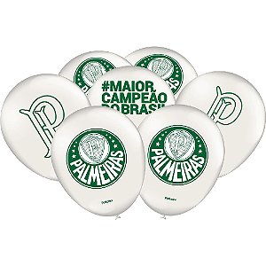 Balão 9 Dec Palmeiras 2023 com 25 unidades branco - Festcolor