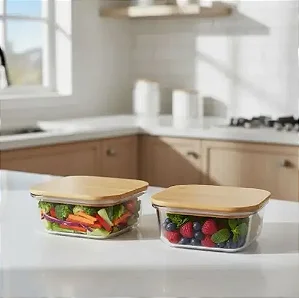 POTE HERMETICO QUADRADO TPA BAMBU 1,1L - ALLMIX