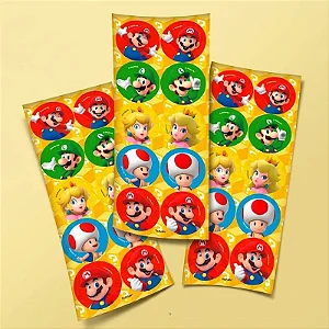 Adesivo Redondo Super Mario c/30 - Festcolor