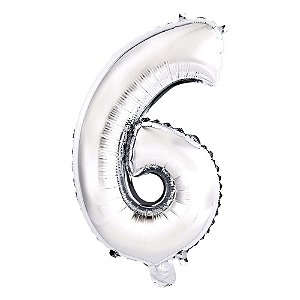 Balão metalizado 40cm letra prata