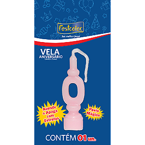 VELA ANIVERSARIO ROSA FESTCOLOR