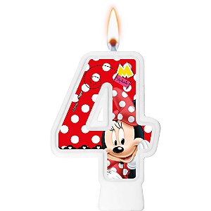 Vela Numeral Minnie Mouse -  Regina Festas