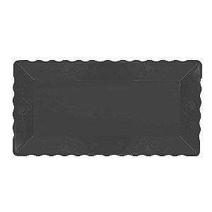 Bandeja Retangular 30X15Cm Preta - Plast Art