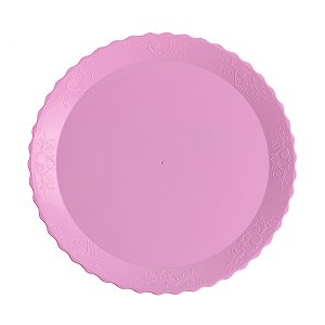 Bandeja Redonda 30Cm Rosa Bebe - Plast Art