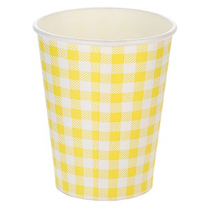 COPO PAPEL XADREZ 270ML C/10 AMARELO - SILVER