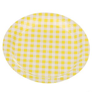 PRATO PAPEL XADREZ C/10 AMARELO - SILVER