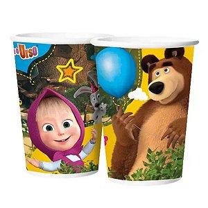 Copo Papel 180ml Masha Clássica com 8 - Regina - REGINA FESTAS