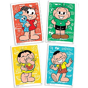 Quadro Decorativo Turma da Mônica New Com 4
