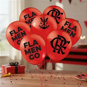 Balão 9" Flamengo 2023 c/25 Vermelho - Festcolor