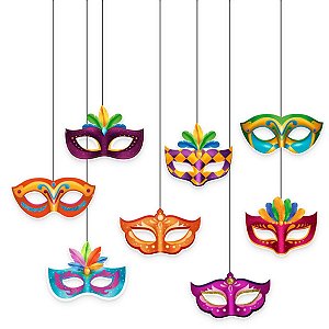 ENFEITE PENDENTE CARNAVAL MÁSCARAS