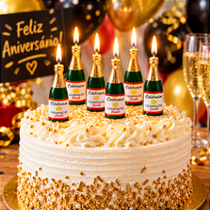 VELA GARRAFA CHAMPAGNE - Silver Plastic