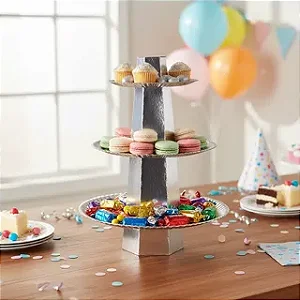 Baleiro Papelão Laminado 3 Andares Prateado - ULTRAFEST