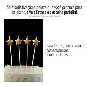 VELA ESTRELA DOURADA C/4