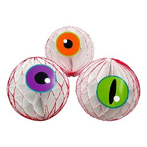 DECORACAO PAPEL HALLOWEEN OLHOS C/3