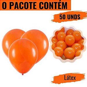 BALAO 9 LISO PARTY LARANJA C/50