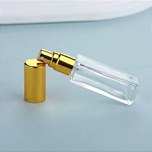 PORTA PERFUME VIDRO QUADRADO  PRATA 8M