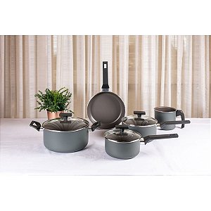 JG PANELAS CERAMIC LIFE FINE 5PC CINZA