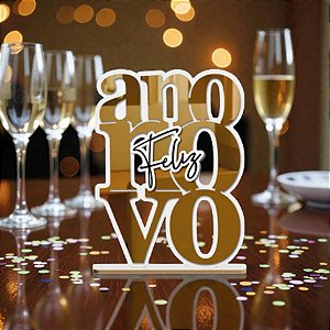 ENFEITE MESA MDF FELIZ ANO NOVO