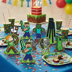 DECORACAO MESA MINECRAFT - Festcolor