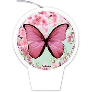 VELA PLANA FINA JARDIM DAS BORBOLETAS - Festcolor