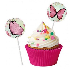 BANDEIRINHA DOCES JARDM DAS BORBOLETAS C/8