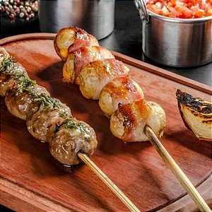 ESPETO CHURRASCO BAMBU C/40