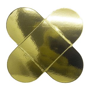 MINI PORTA FORMINHA METALIZADA PETALAS C/50 OURO