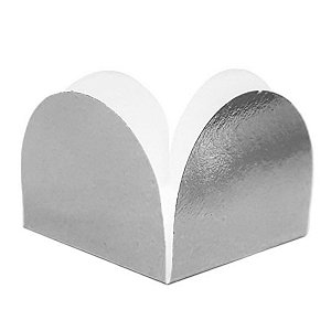 MINI PORTA FORMINHA PETALAS PRATEADA C/50