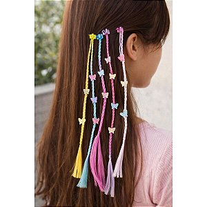 PRESILHA APLIQUE CABELO COLOR C/6 BORBOLETA