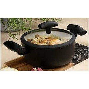 TAMPA PANELA 24CM SILICONE PRETA