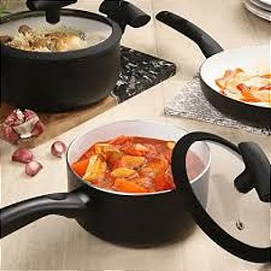 TAMPA PANELA 22CM SILICONE PRETA