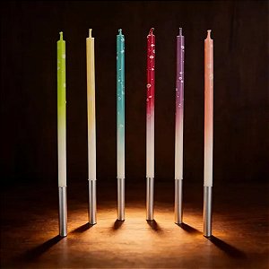 VELA PALITO 15CM C/6 DEGRADE