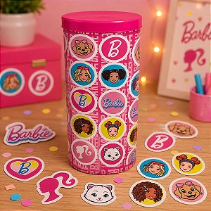 ADESIVO REDONDO BARBIE ESPECIAL C/30