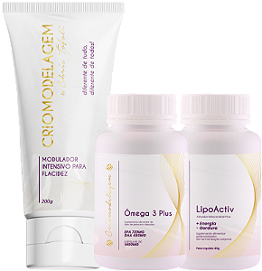 COMBO 3: CREME MODULADOR + ÔMEGA 3 + LIPOACTIV
