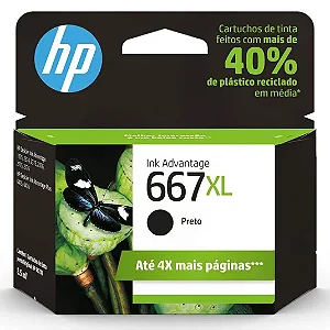 Cartucho de Tinta HP 667 XL Preto Original 3YM81AB