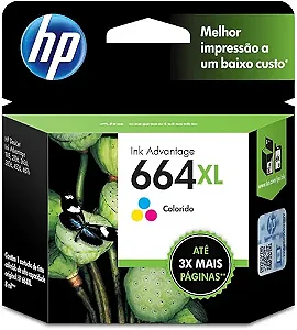 Cartucho de Tinta HP 664XL Colorido Original (F6V31AB)