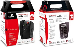 RAGTECH – Estabilizador Eletro Side Wide 700VA (Para Eletrodomésticos em Geral) – 115V – 7 tomadas – Modelo 5391