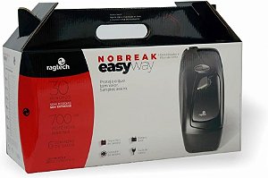 RAGTECH – Nobreak New Easy Way NEW 700 – 700VA/490W – 1 bateria 12V/7Ah – Bivolt – 6 tomadas – Modelo 4139