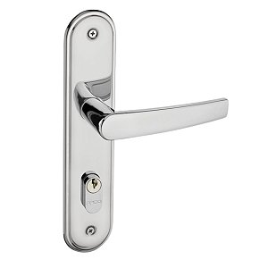 Fechadura porta externa com espelho de inox Pado 401-40mm Cromada