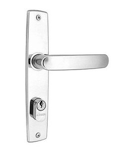 Fechadura porta externa com espelho inox polido Aliança 2600-41