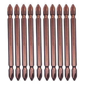 Bits philips ponta dupla 100mm ph2 de parafusadeira com 10pçs