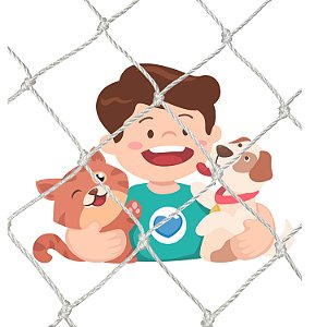 Rede de proteção para janela criança gato cor cristal 1,50 x 1,20