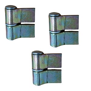 Dobradiça gonzo com aba N2 portão de ferro e aço Kit 3 peças