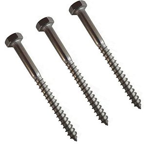 Parafuso Inoxidável Sextavado Rosca soberba 1/4x70mm com 10 Peças