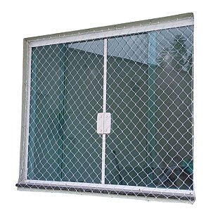 Rede de proteção para criança gato altura janela 1,50x1,00 branca