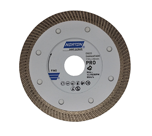 Disco diamantado corte de porcelanato e revestimentos Norton Fino