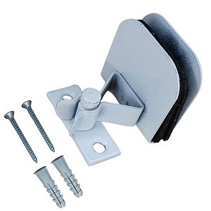 Fixador para porta de vidro temperado branco para piso