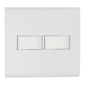 Interruptor simples 2 teclas 10A 250V com placa 4x4 Tramontina Liz