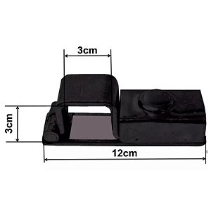 Trava para portão reforçada com porta cadeado 3cm x 3cm Tecnotrava